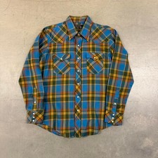 Vintage 70s JCPenney Acrylic Flannel Pearl Snap Shirt Size 16 1/2 x 33 