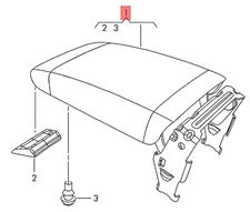 Genuine VW Jetta syncro Vento 163 Armrest Black/Sterling Silver 5C6864571BKAL