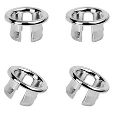 4 Pack Bathroom Basin Sink Round Hole Trim Chrome Overflow Cover Ring Hole In...