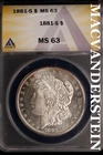 1881-S Morgan Dollar - ANACS MS 63 - Scarce  No Reserve  #SLK626