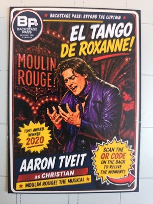 Backstage Pass Custom Card - QR Code Brings You To The Moment - Aaron Tveit