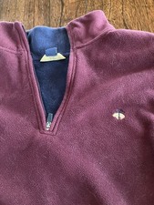 Brooks Brothers Men  s Large 1/4 Zip Pullover Fleece. Crimson Red. EUC.