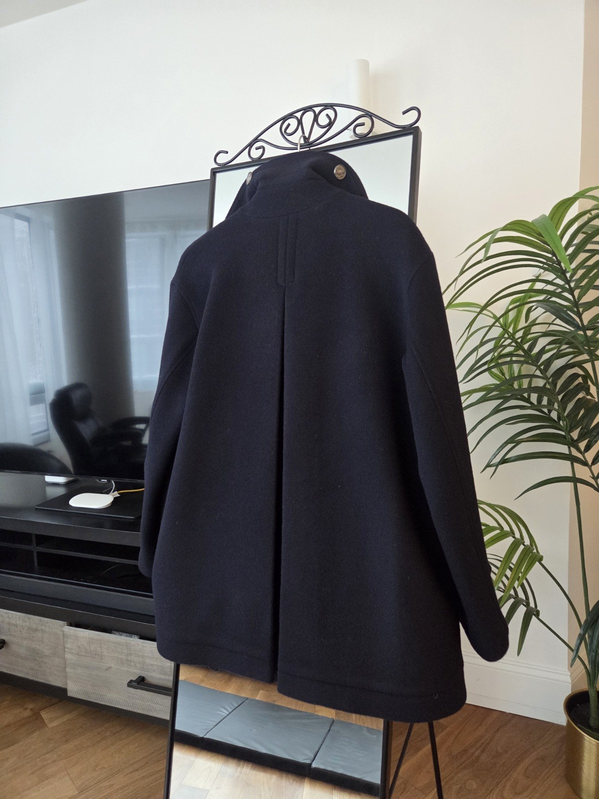 For Me 2050 100% Wool Pea Coat, Button Accents - second product detail image