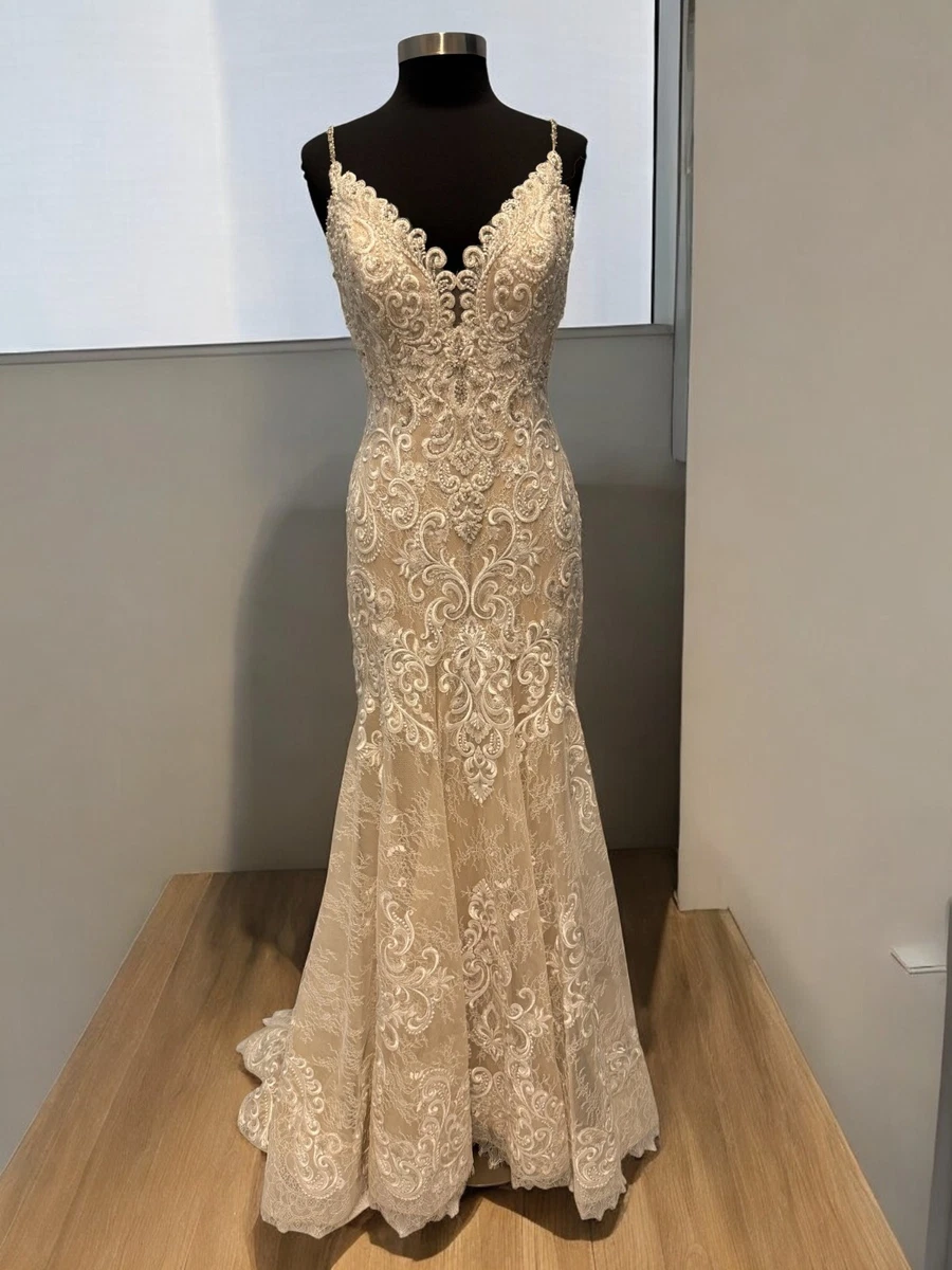 Embroidery Sheath Silver Wedding Dresses for sale | eBay