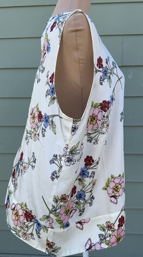 TALBOTS Womens Lightweight Polyester Top Floral Front Tie Side Multicolor W18 - Picture 3 of 7