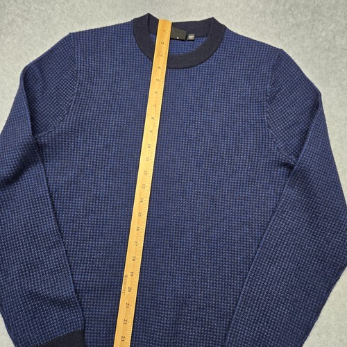 BOSS Hugo Boss Sweater Mens Medium Blue Navy Crewneck Knit Pullover Patterned - Picture 12 of 20