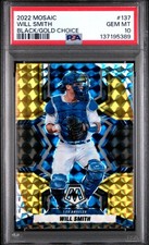 2022 PANINI MOSAIC 137 WILL SMITH BLACK/GOLD CHOICE /8 DODGERS PSA 10