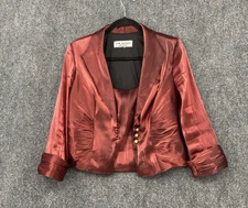 VTG JR Nite Petite By Caliendo Metallic Red Blazer And Tank Womens 8 Holiday