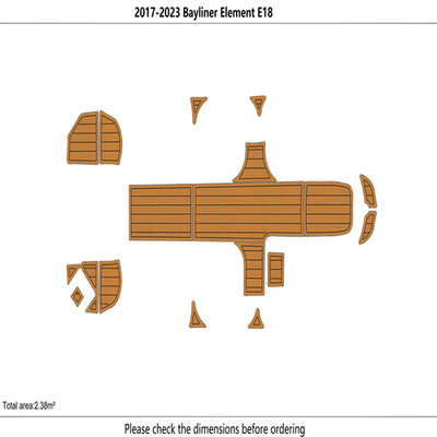 2017-2023 Bayliner Element E18 Cockpit Swim platform Bow 1/4''6mm EVA foam floor