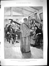 Old 1888 Woman Playing Music Entertainment Audience Forestier Taylor Victorian