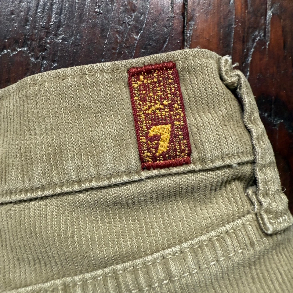 Pantalones 7 For All Mankind para mujer 38 pana elástica corte bootcut Y2K años 90 botón mosca Foto 4 de 4