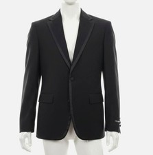 Karl Lagerfeld Men's Black Modern-Fit Tuxedo Suit Jacket Size 38S