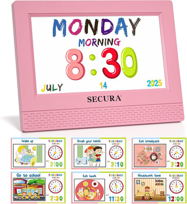 Timetact Reminder for Kids, 7'' LED Talking Alarm Clock with Countdown Visual Tim