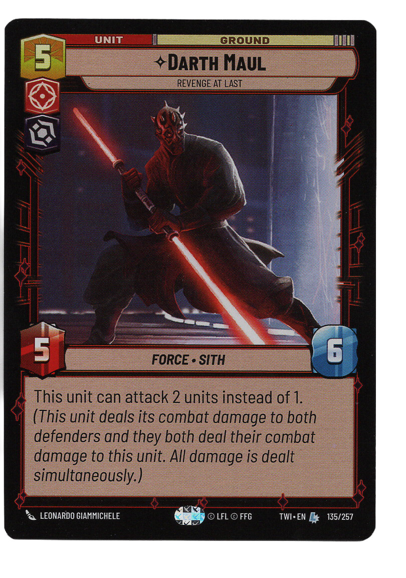 Star Wars Unlimited Twilight of the Republic FOIL Legendary DARTH MAUL 135