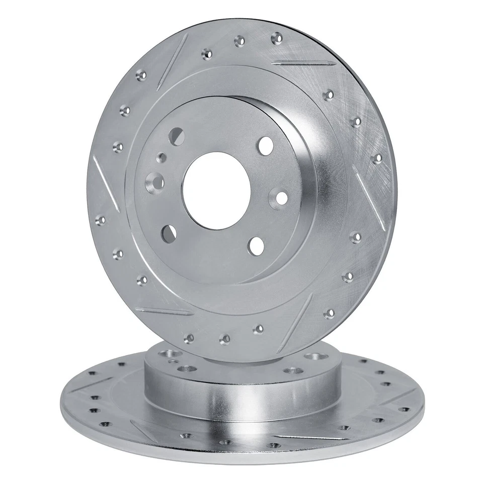 For Triumph TR7 1975-1980 R1 Concepts Drilled & Slotted Front Brake Rotor Set - Изображение 2 из 3