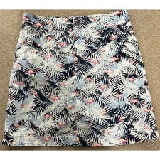 Christopher & Banks Flamingo Palm Print Skirt Women's Size 4 Skort Golf Casual