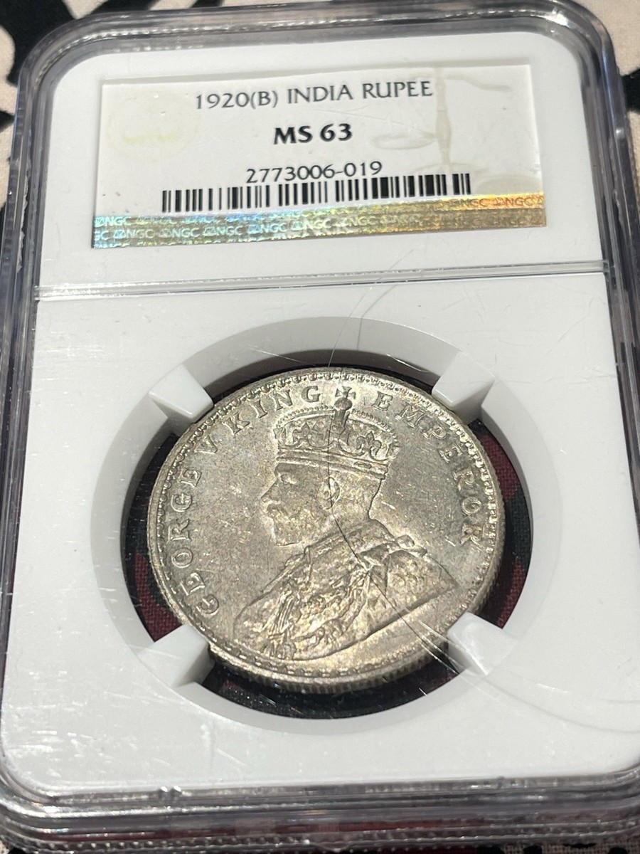 1920 B Rupee British India 💎NGC MS 63❗️💎 BOMBAY Mint
