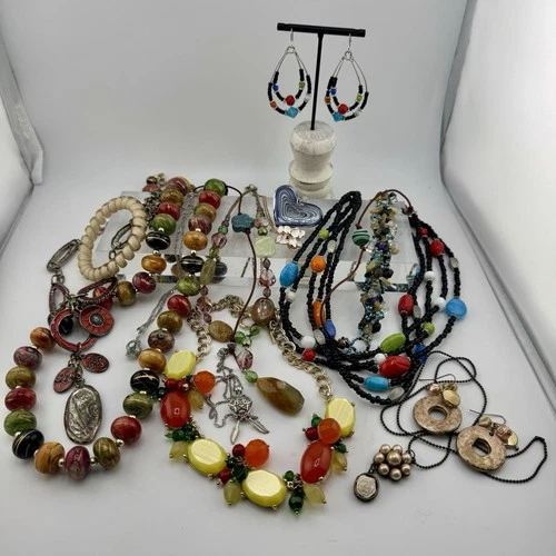 Huge Lot Of Funky Boho Vtg Costume Wearable Jewelry