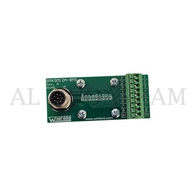 Winford BRKGM12A-8MS DIN Rail M12 8-Pin Male Breakout Board to Spring Terminals