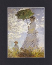 8X10" Matted Print Classic Art Picture: Claude Monet, Woman with Parasol