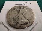 1917-P Walking Liberty Half Dollar, Circulated, 90% Silver See Pictures