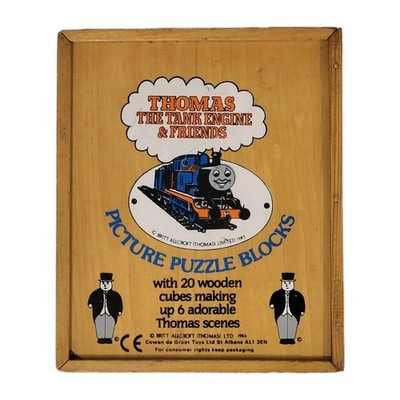 Vintage 1986 Thomas die Panzermaschine 6 Holzbilder Puzzle Blöcke