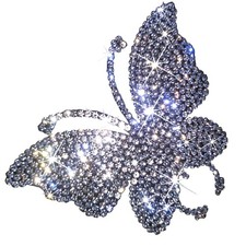2 PCS Crystal Car Decoration Stickers Butterfly Bling Crystal Rhinestone Car ...