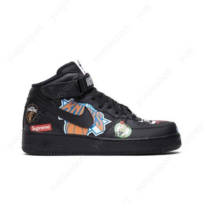 Size 10.5 - Supreme x NBA x Nike Air Force 1 07 Mid Black for sale