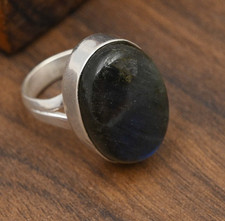 Labradorite Gemstone Handmade 925 Sterling Silver Jewelry Ring Gift For Women