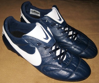 Nike Tiempo Premier II SG-Pro Größe 8,5 UK Fußballschuhe Blau Leder EUR 43