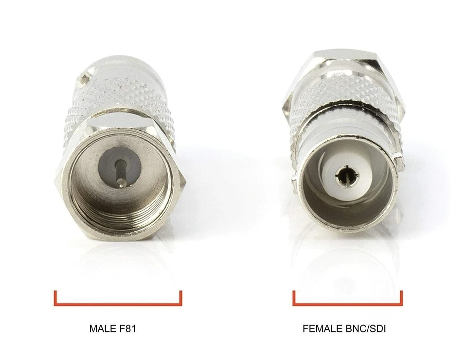 RF Coaxial Adapter, Converter - F-Type Male to BNC Female Connector - 50 Pack - Image 3 of 4