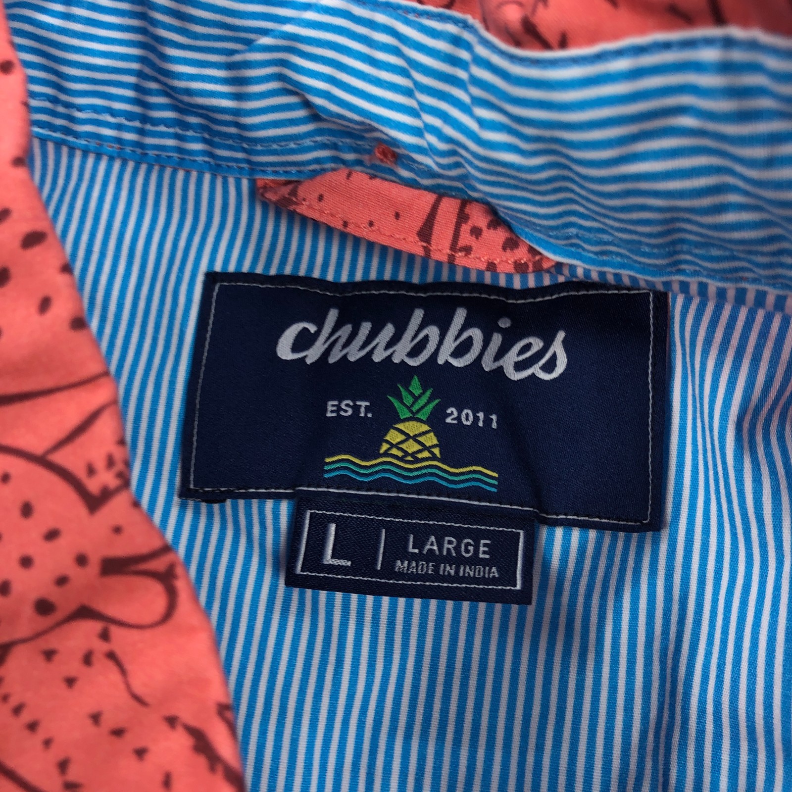 Chubbies Shirt Mens Large Cactus Print Short Sleeve Button Up