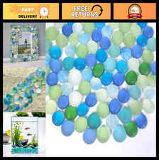 5 lb Sea Glass Gems - Flat Marbles for Vase Fillers, DIY Crafts, Mosaics, Decor