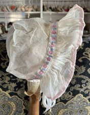 Vintage 6 Across Bonnet For Antique Or Early Doll Lot G158