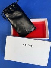 CELINE PARIS Black Soft Sided Sunglasses Case Nylon Pouch Drawstring with Box