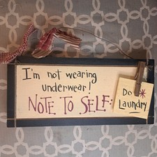 Rustic Metal  Wood Farmhouse Sign - Do Laundry - 12x5.5"