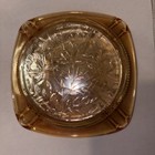 Jeanette Depression Carnival Glass Ashtray Floragold Louisa Square 4" MCM 1950s — photo 4