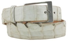 Kids Off White Western Cowboy Belt Crocodile Tail Skin Cinto Rancho Size 24-28