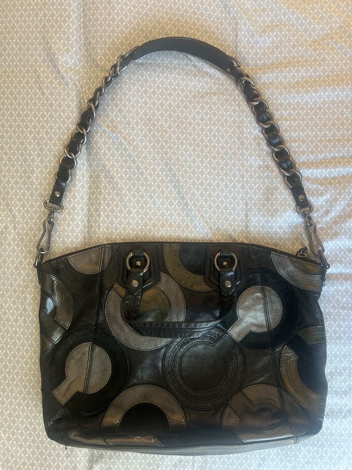 COACH Optic Patchwork Tote Bag Large Shoulder Bag… - image 4