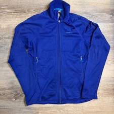 Patagonia Womens R1 Full Zip Grid Fleece Jacket Blue Small Mock Neck Raglan