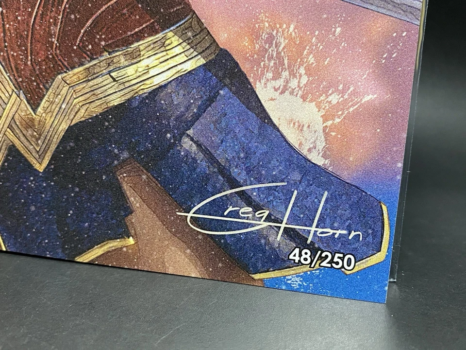 MUJER MARAVILLA VIRGEN #48/250 | FIRMADO GREG HORN FUERZA FEMENINA GAL GADOT Foto 3 de 4