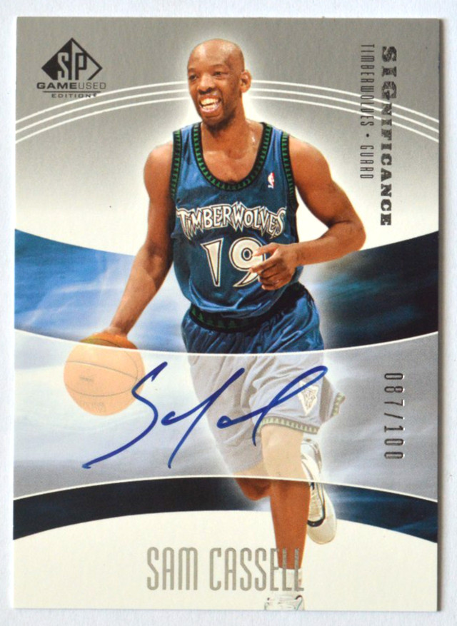 2004-05 Sam Cassell SP Game Used Edition /100 SIGnificance On Card Auto #SIG-SC view 1