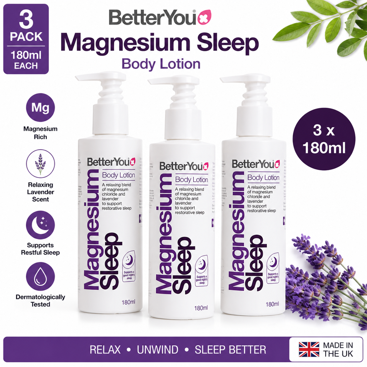 Magnesium Sleep Body Lotion Lavender Muscle Soothe Deep Sleep Cycle Relaxation - Image 27