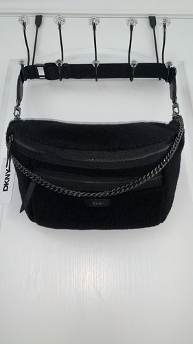 DKNY Black JUMBO Sherpa Belt Bag / Fanny Pack - Picture 1 of 18