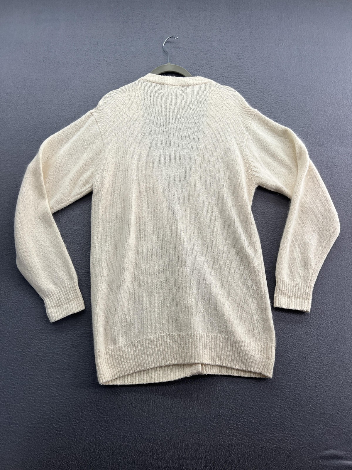 VTG Worthington Sweater Womens Sz S Silk Cream Pearl Button Beaded Cardigan