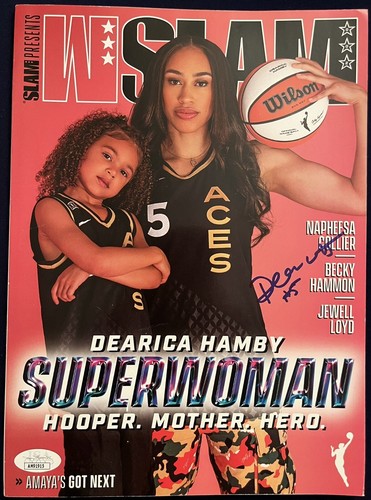 2022 July Dearica Hamby Signed Autograph Slam Magazine COA JSA Las Vegas Aces