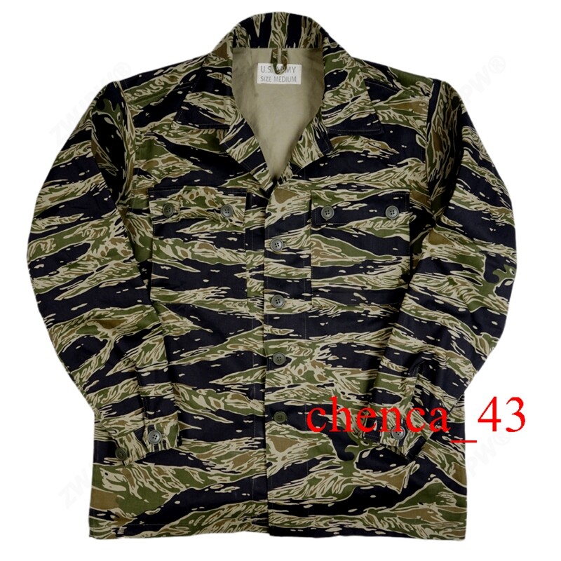 Vietnam War US Army Men TCU Jacket Tiger Stripe Camouflage Vintage