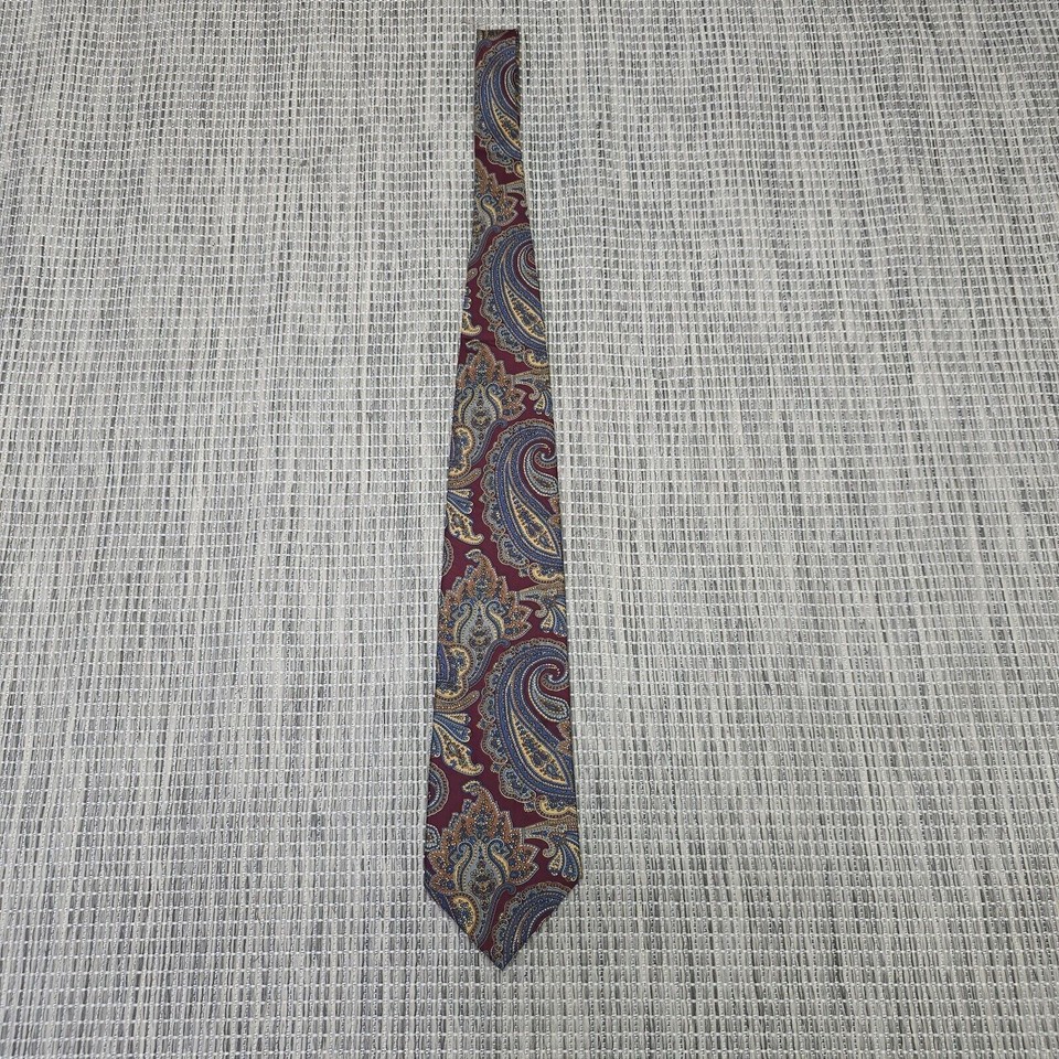 Warren Scott Neck Tie 100 Silk Paisley Made in USA Wedding Church