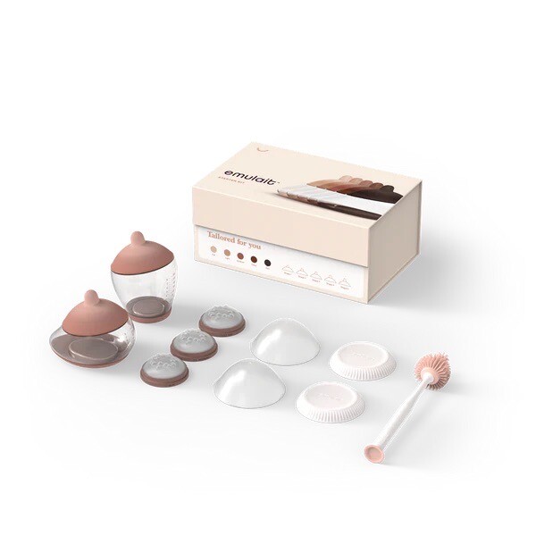 Kit de inicio de biberón 2 biberones 2 pezones 2 tapas 2 tapas 3 formas 4 (ligero)