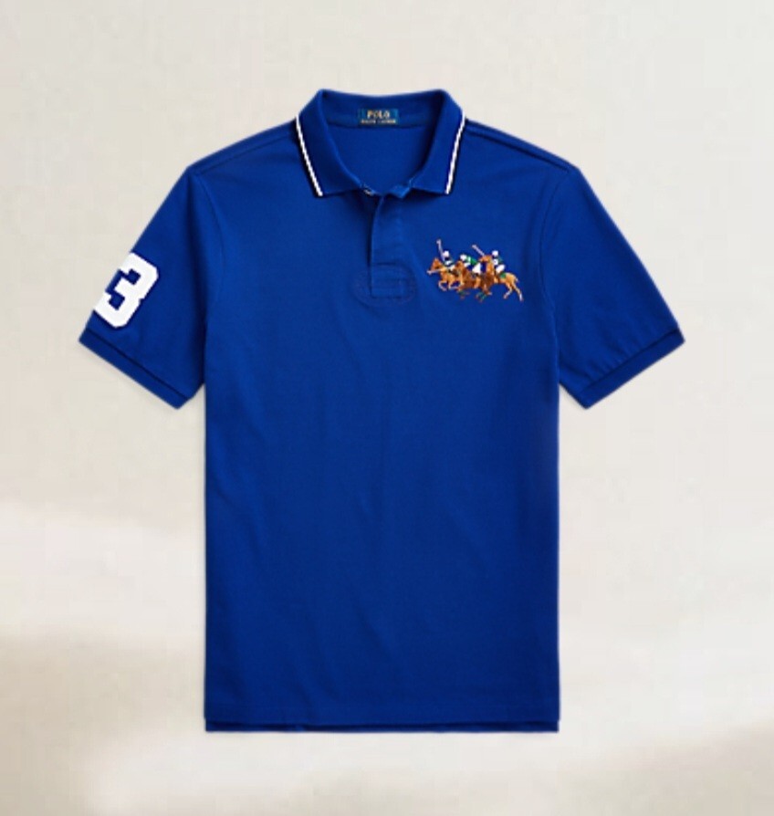 🔥$125🔥Polo Ralph Lauren Men's Triple Pony Mesh Polo Shirt Custom